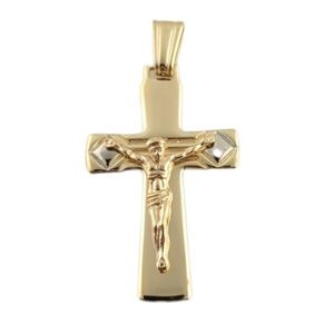 Vintage 14K Yellow Gold Crucifix Pendant #12930